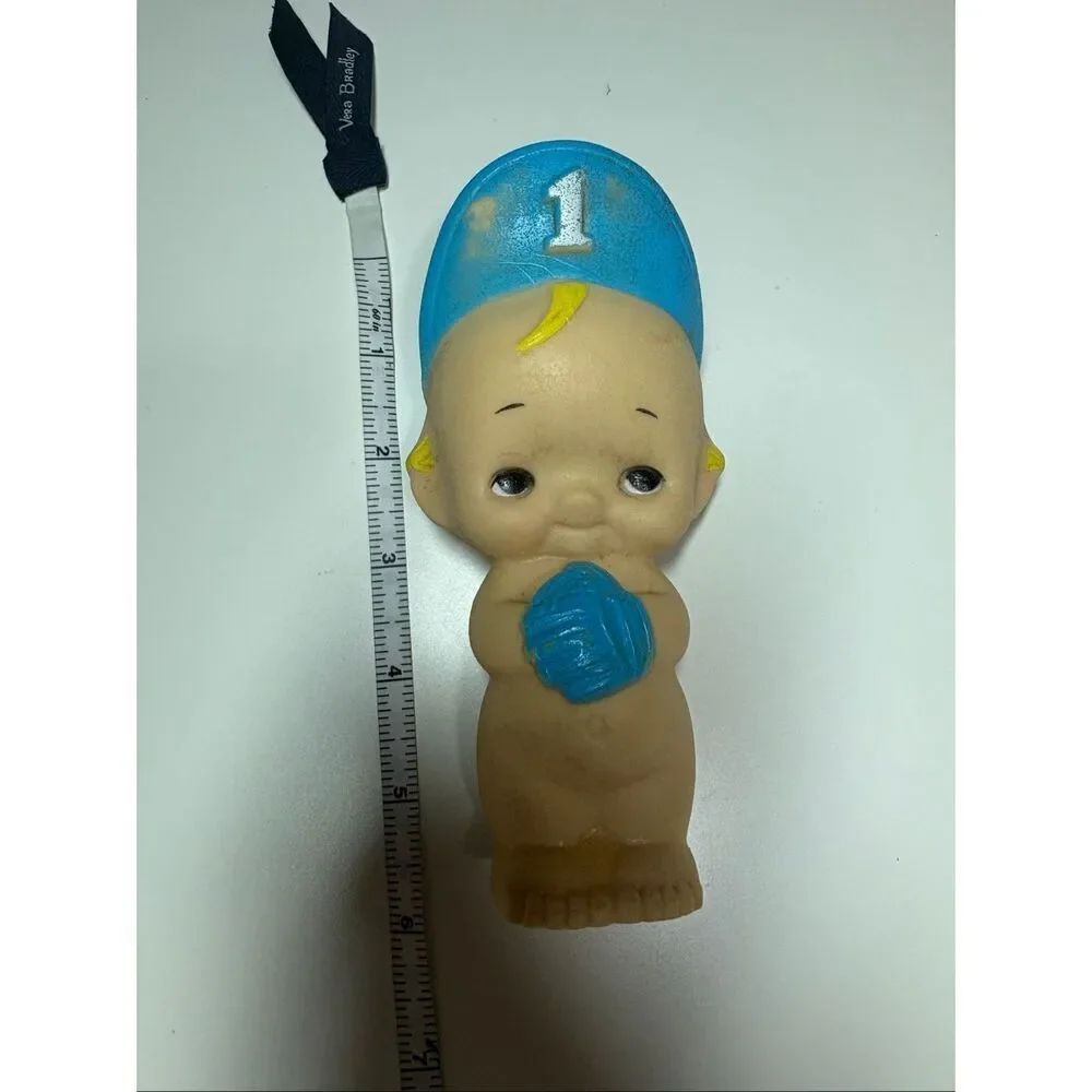 Vintage Kewpie Baseball Player Doll Blue Cap Made in USA, 1975